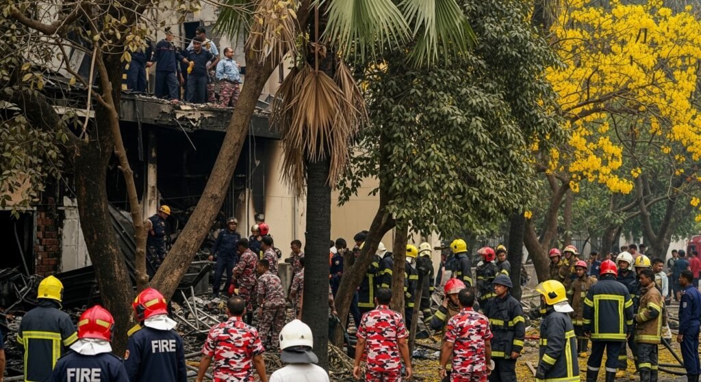 بنگلہ دیش میں تربیتی طیارہ اسکول کی عمارت سے ٹکرا گیا، کئی ہلاک